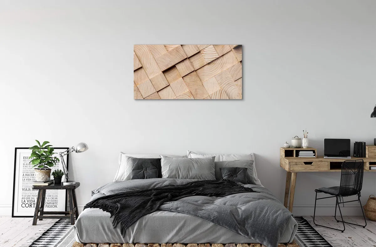 Tulup Impresión acríl Acrílico 100x50cm Impresa Decoración Imagen Cuadro sobre acríl Pinturas – Composición De Madera del Grano
