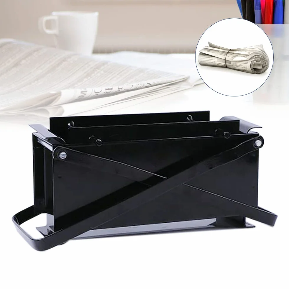 Prensa de papel para briquetas de metal, para hacer briquetas, de madera, 33 x 15 x 13 cm, color negro