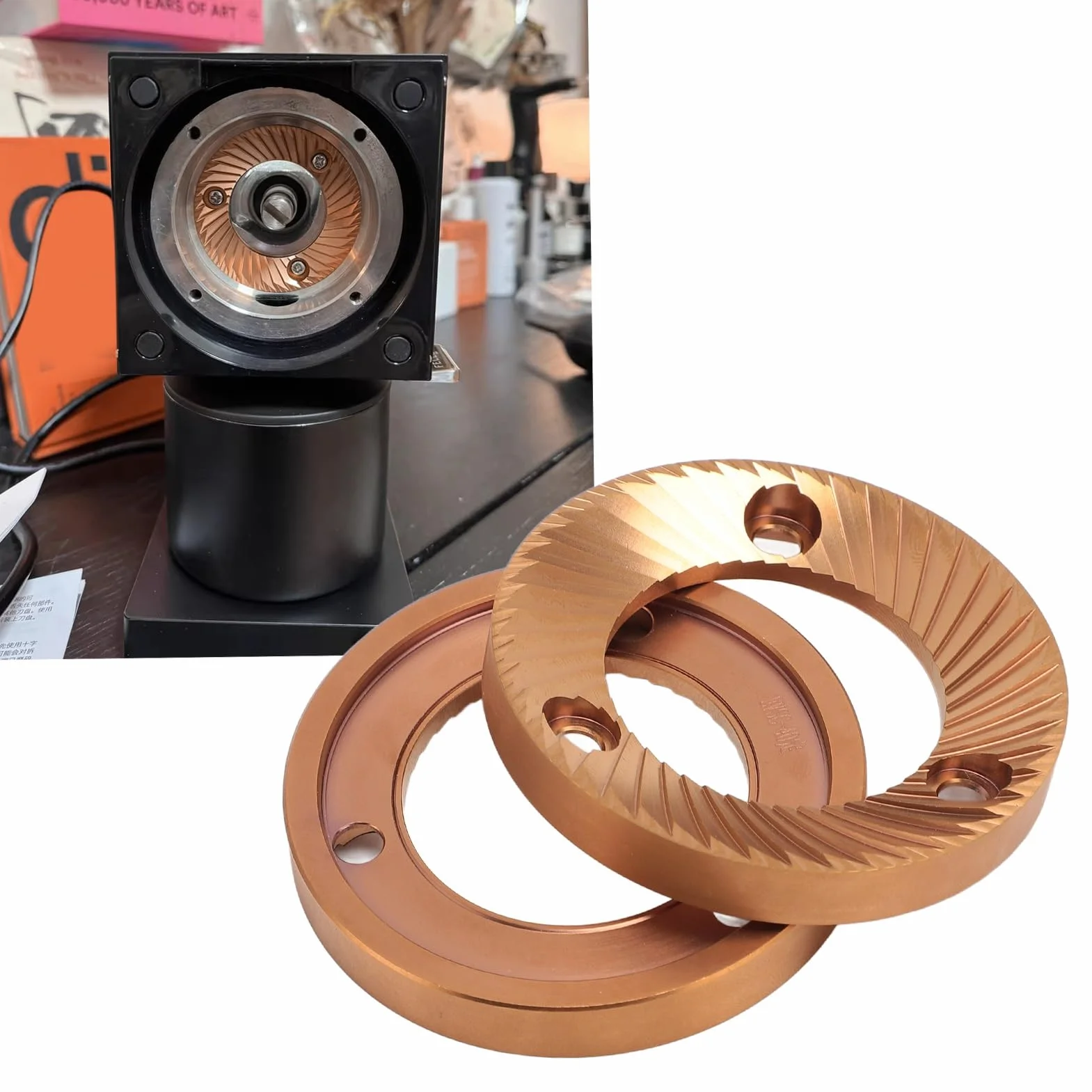 2 piezas de fresa plana para espresso de 64 mm, piezas de máquina de espresso, fresas de molino de café manuales de repuesto, fresa de molienda para espresso para DF64 DF64P DF64E