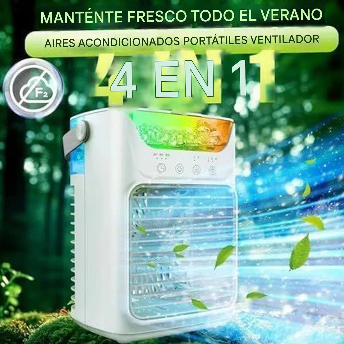 Ventilador Refrigerante de Aire Acondicionado Aire Acondicionado Silencioso | Ventilador Nebulizador Portátil Con Depósito De Agua Para Hogar Y Oficina