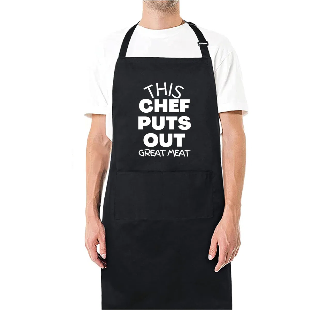 Delantales divertidos con texto en inglés "This Chef Puts Out Great Meat" para hombres, delantal impreso, regalo para ella, delantal de chef, delantal de cocina, delantal de barbacoa, regalo para el