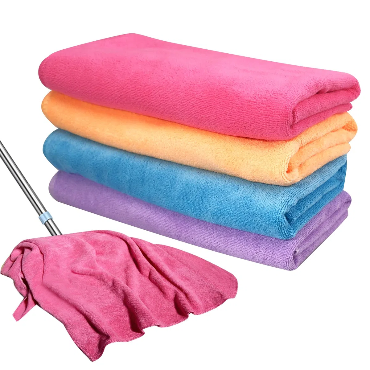 4 paños de limpieza de microfibra extragrandes de 30 x 20 pulgadas, reutilizables, gruesos, lavables, toallas de microfibra de color sólido para el hogar, oficina, ventana, coches, vidrio, 4