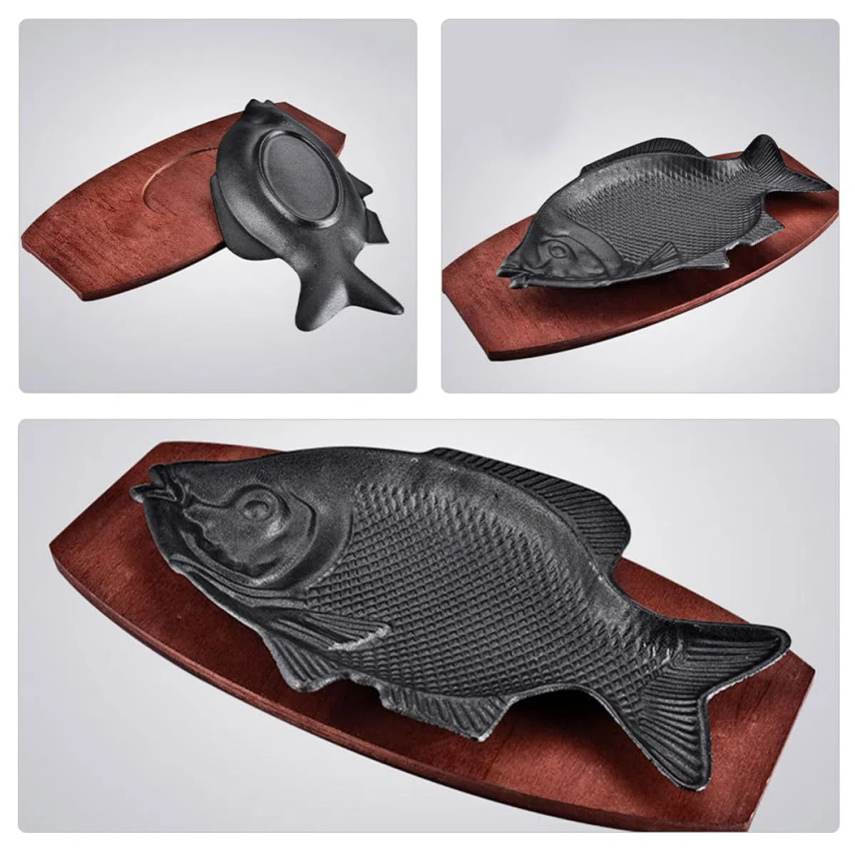 Genérico Plato para Almacenar Alimentos con Forma de Pescado de Hierro, Resistente al Calor y Fácil de Limpiar, Adecuado para Fiestas y Reuniones
