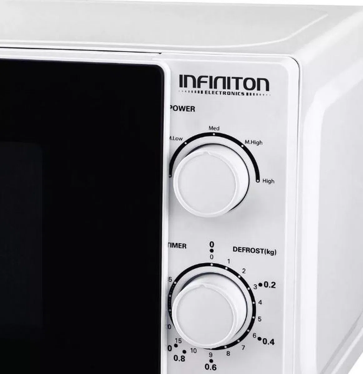 Microondas Infiniton MW-0115 – 20 L, 700 W, 5 niveles de potencia, Temporizador 35 min, Plato 25,5 cm, Blanco