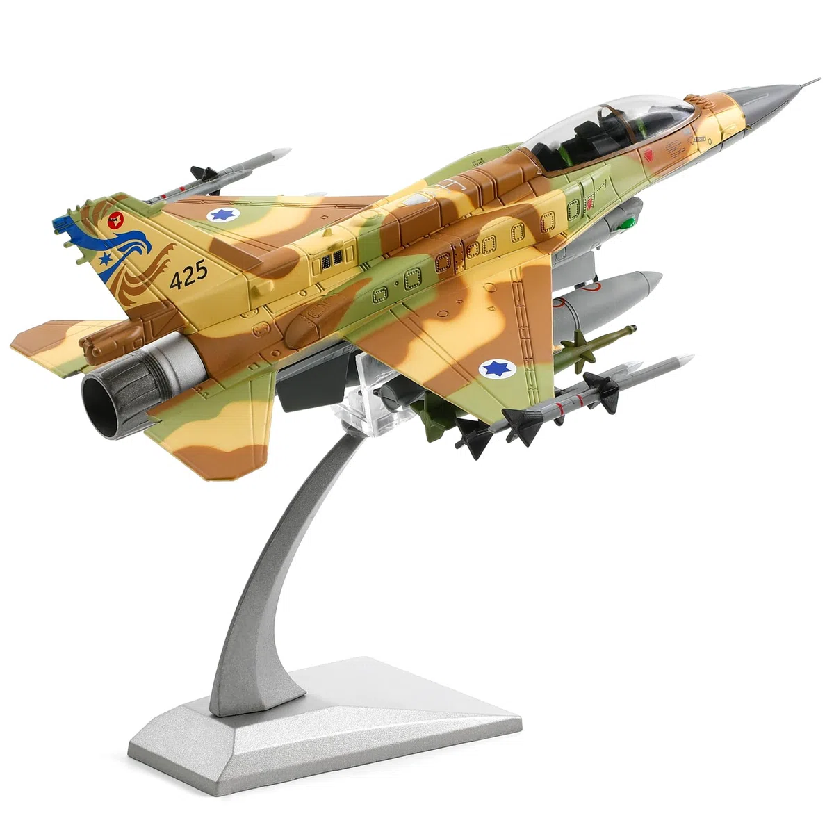 NUOTIE F-16 Fighting Falcon 1/72 Kit de Modelo de Avión de Metal Fundido a Presión Avión de Combate Aleación Modelo Preconstruido con Soporte para Adultos Colecciones o Regalo (F-16I-Israel)