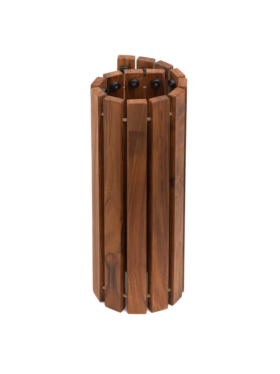 AsinoX TEK4H880 - Tarimas de ducha y baño flexible, 66 x 66 cm, madera de teca, color natural