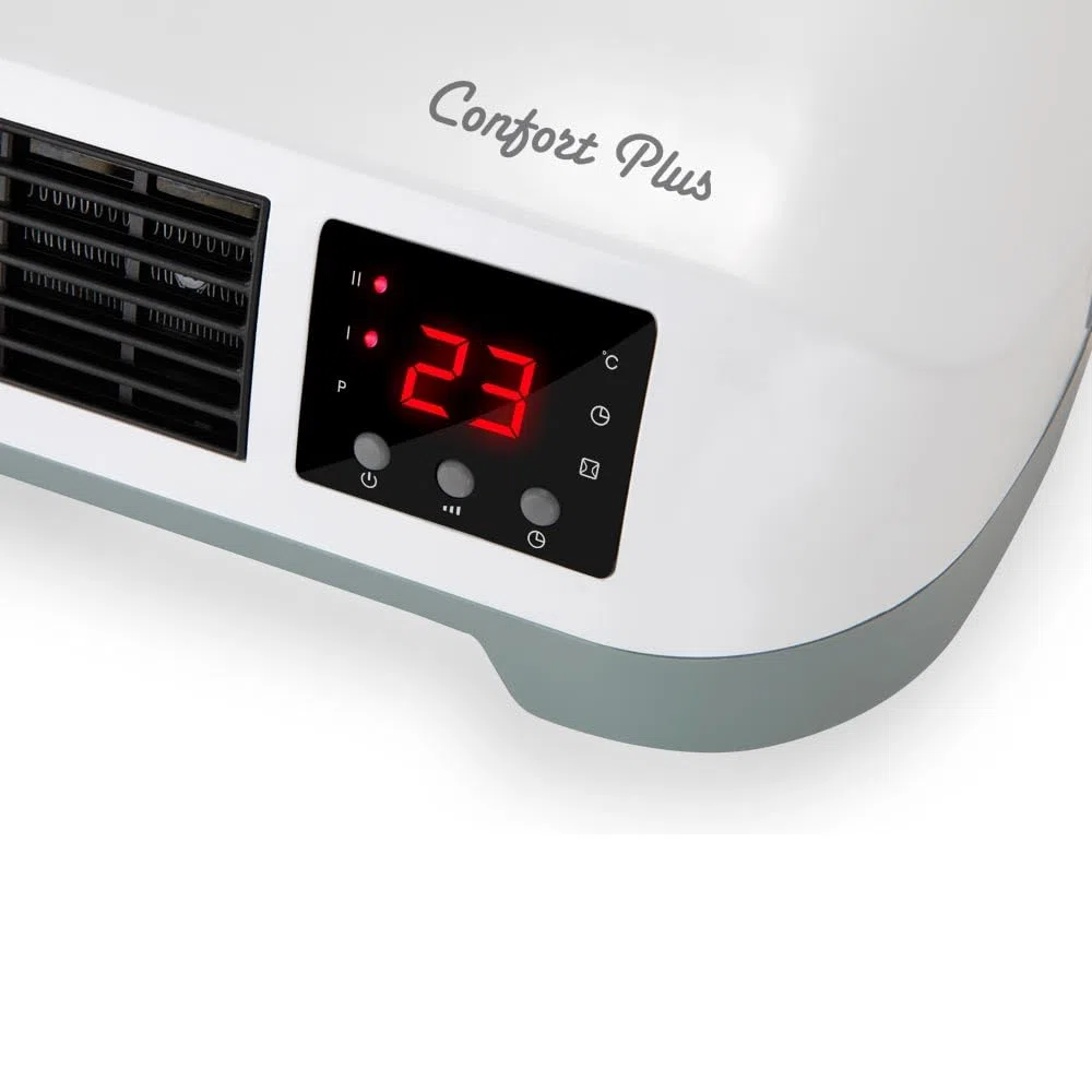 Orbegozo SP 6000, Calefactor baño, 2000 W, 2 niveles de calor, elementos cerámicos PTC, programación diaria semanal, termostato digital, mando a distancia, protección sobrecalentamiento, color blanco