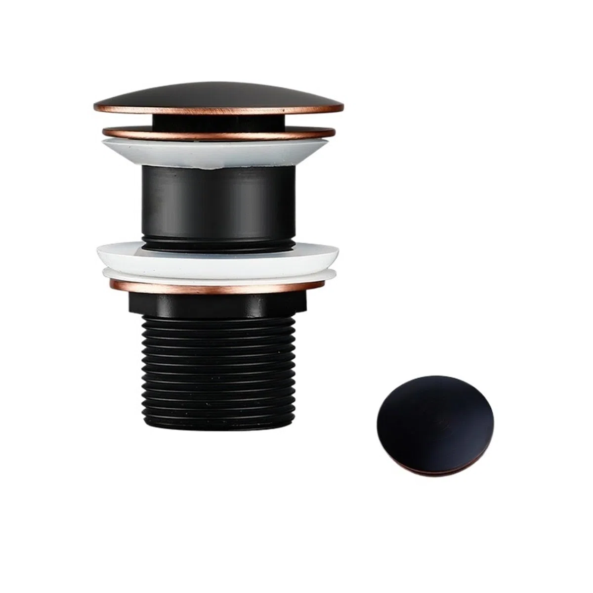 Valvula Click Clack Lavabo Fregadero de Lavabo baño, tapón residuos Drenaje emergente, Accesorios for grifos, Material latón Macizo, Negro, Cromo, Rosa, Oro Pulido(Orb-2)