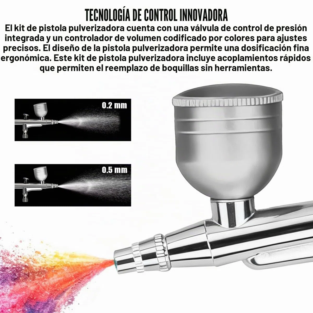 Kit de aerógrafo con compresor de aire portátil de 25 PSI con pistola de aerógrafo de doble acción + accesorios de limpieza para maquillaje, diseño de uñas, decoración de pasteles, modelado y tatuaje