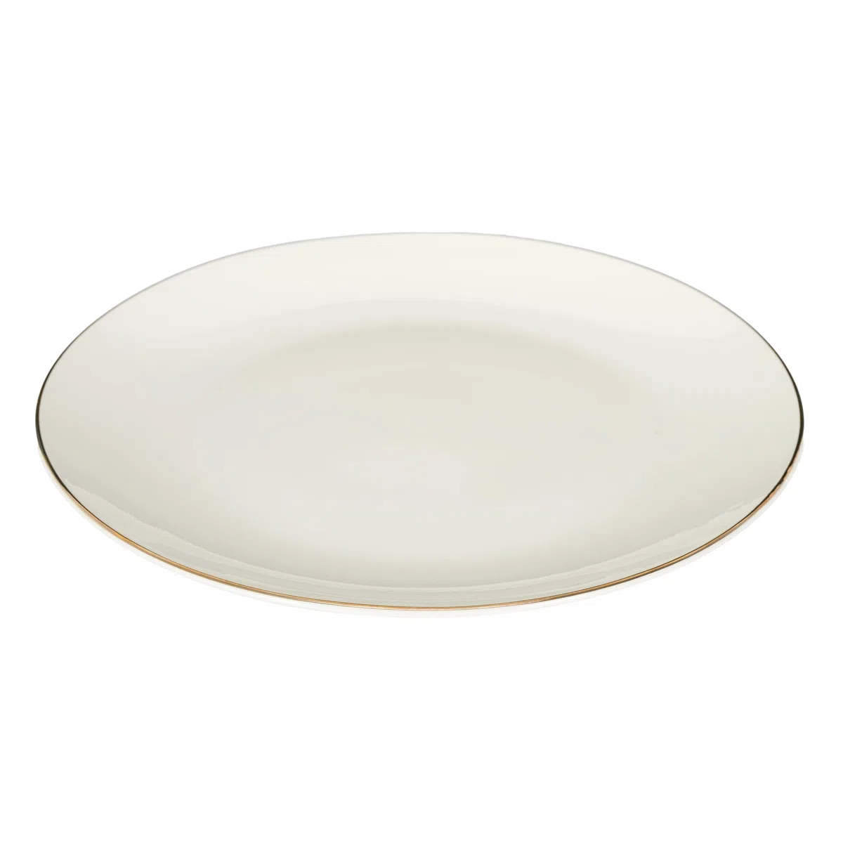 HOME DECO FACTORY - KA0539 Juego de Vajilla de Porcelana 12 Piezas - Diseño Elegante con Borde Dorado - Vajilla Versátil - Apta para Lavavajillas - Blanco 12 Pcs
