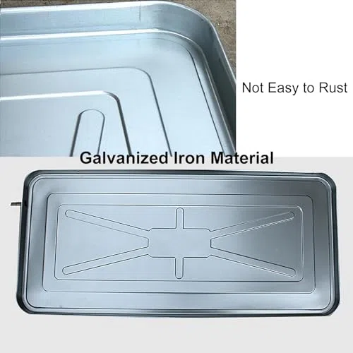 Bandeja de goteo de aire acondicionado para exteriores con tubo de drenaje y kit de instalación, evita daños por agua, fácil instalación, solución duradera para unidades de aire acondicionado