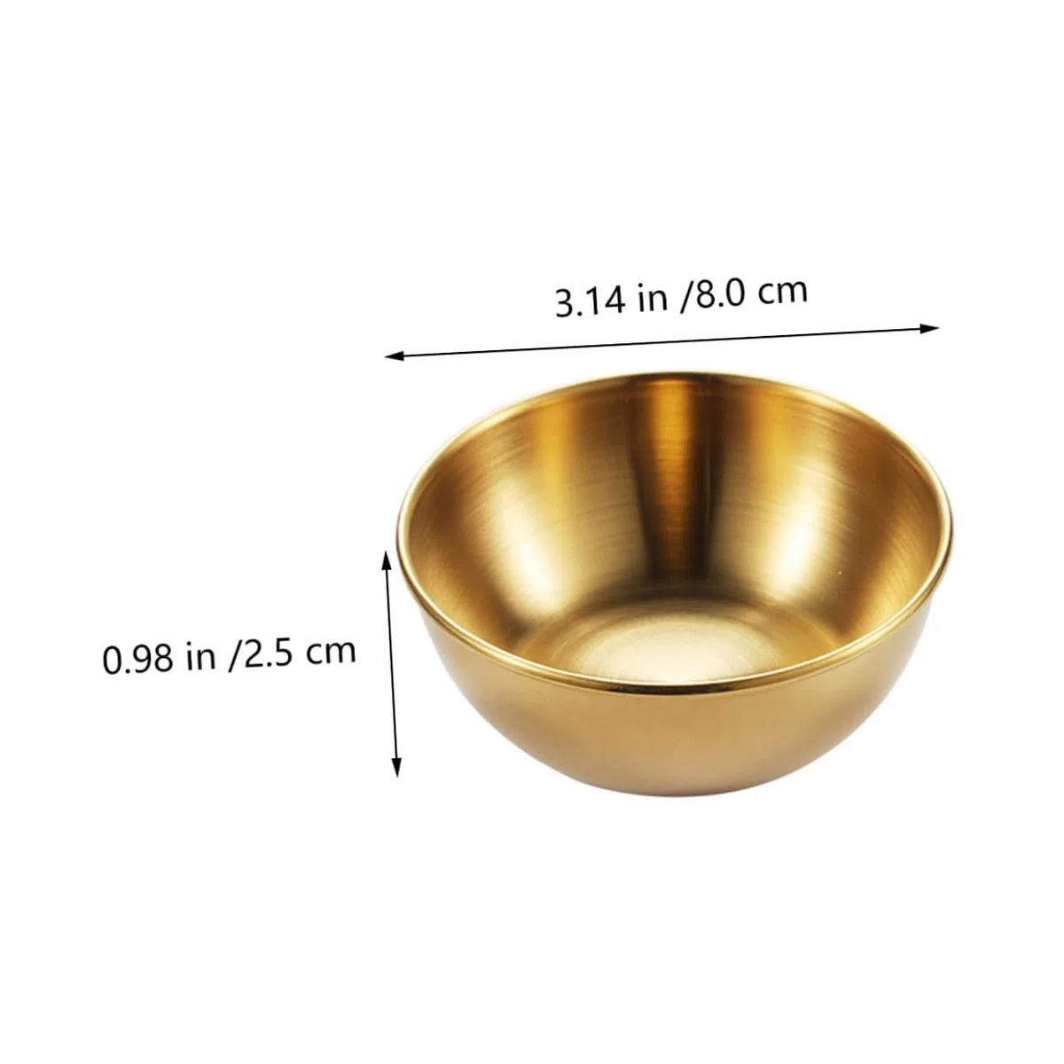 Homoyoyo Set de 8 Platos y Cuencos para Salsa de Acero Inoxidable Dorado Diseño Simple y Funcional para Restaurantes y Familias