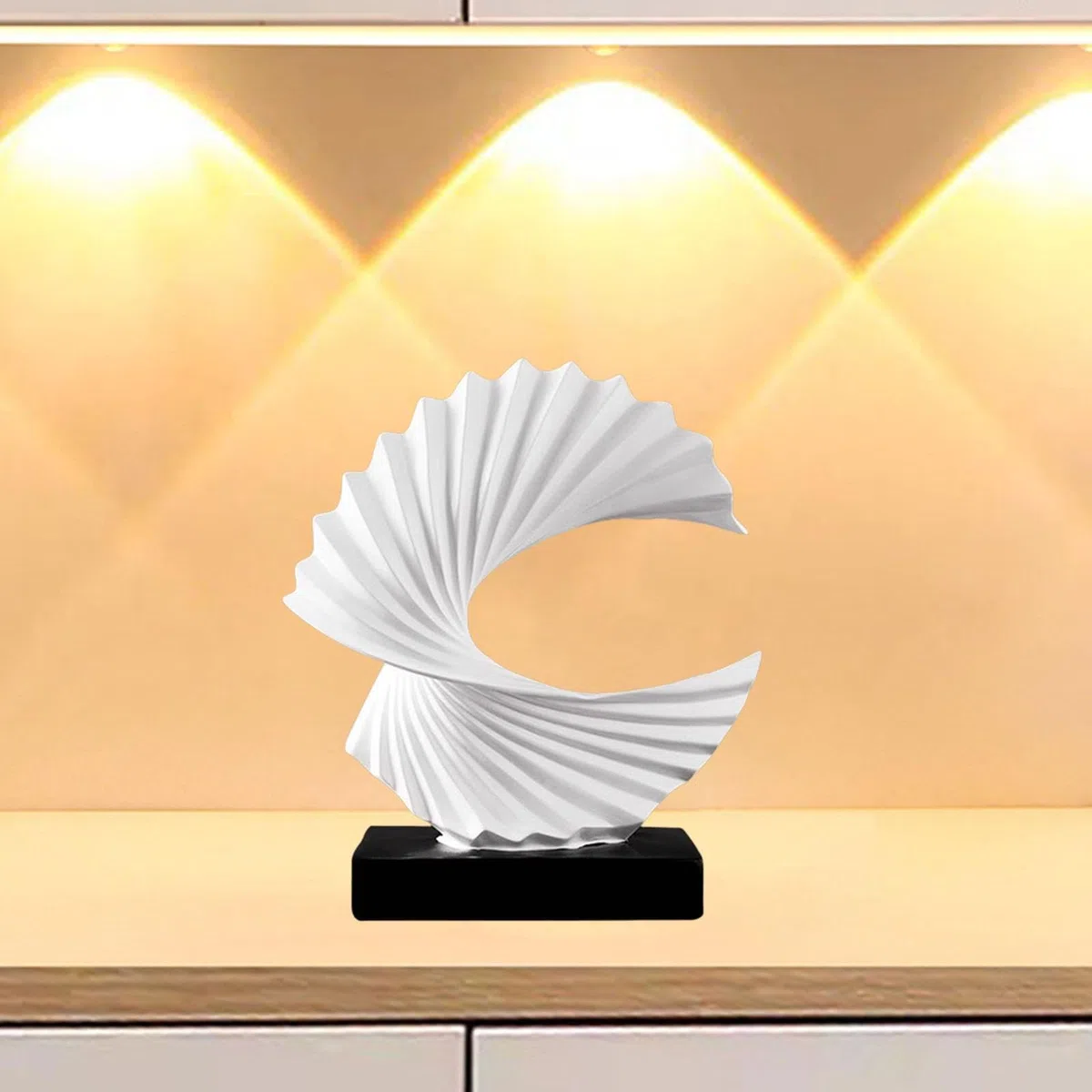Fenteer Estatua de Ola de océano, Adorno de Escritorio, Centro de Mesa, Regalo, decoración del hogar, Escultura Artesanal, Figura de Resina para, Blanco
