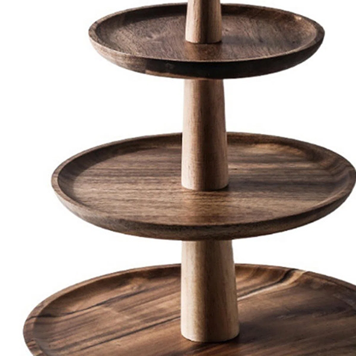 Soporte de Madera para Pasteles, Plato de Postre, Accesorios Decorativos, Bandeja Rústica para Servir, Expositor Decorativo de Varios Niveles Estilo C, 3 Capas, Individual