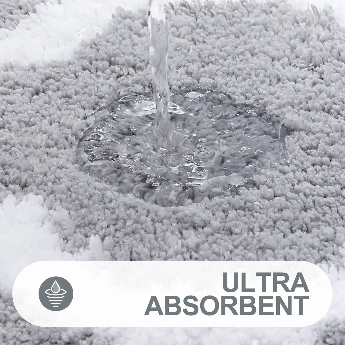 Olanly Alfombra de baño de lujo, alfombra de baño de microfibra suave y absorbente, alfombra de baño antideslizante, lavable a máquina, para secar en el suelo, bañera y ducha, 24 x 60 pulgadas, gris
