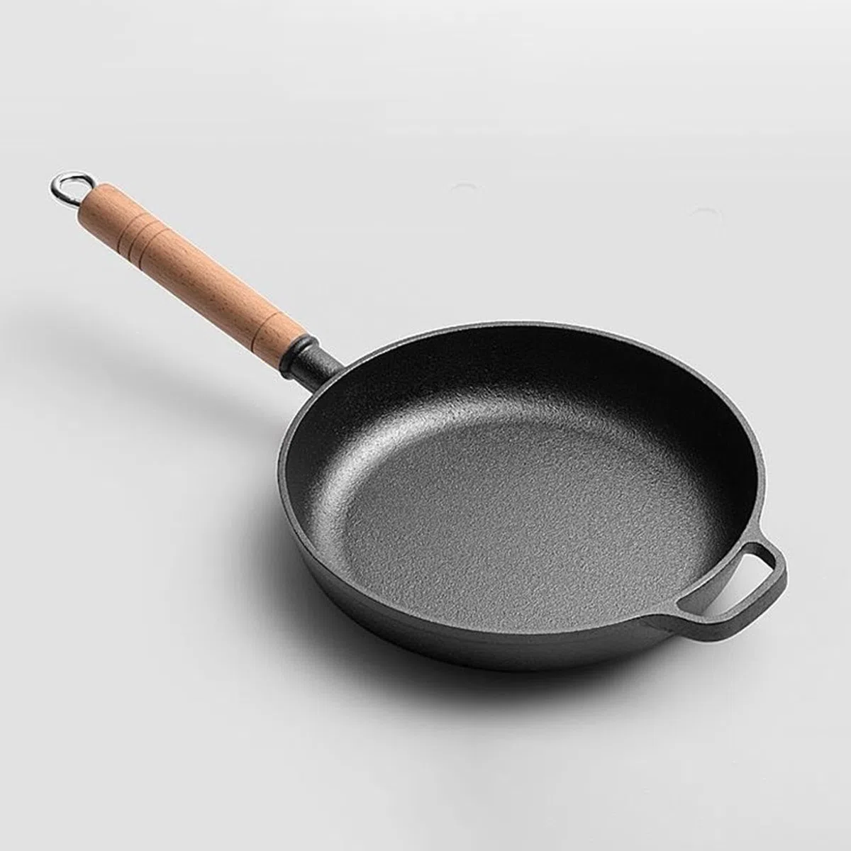 Sartenes De Hierro Fundido Con Tapa Antiadherente Con Mango De Madera | Plancha Grill Cocina Para Cocinar, Hogar, Camping, Dorar, Hornear, Saltear, Tortilla, Pescado, Huevos
