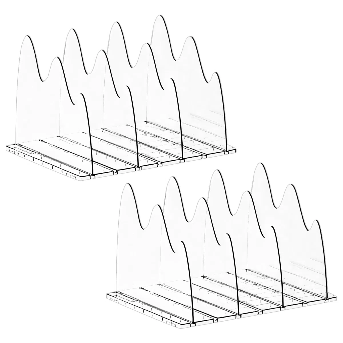 Organizador de bolso de armario de 2 piezas, divisor ajustable de 3 ranuras con almohadillas antideslizantes, desmontable para soluciones de almacenamiento flexibles