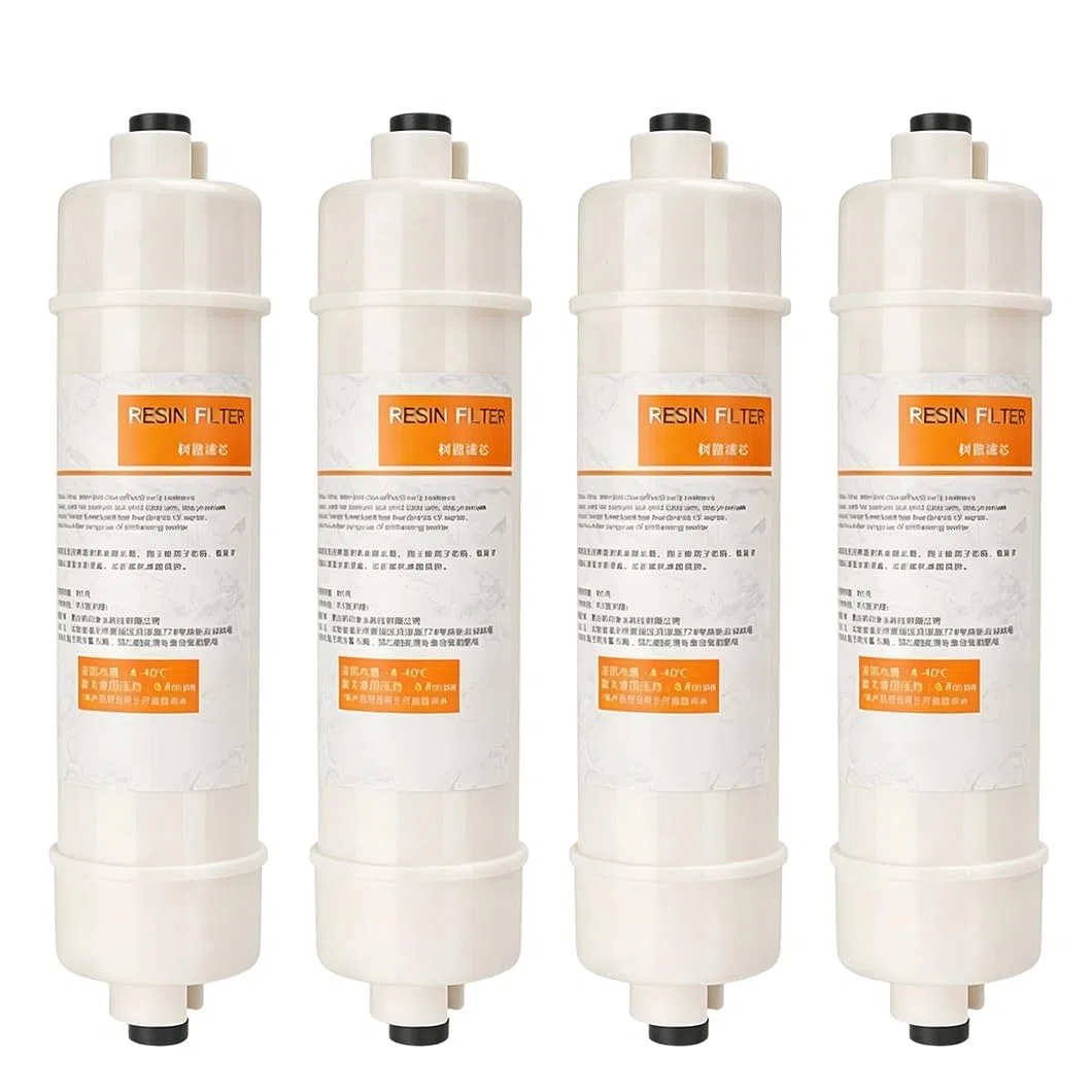 4 Filtros De Resina De Reemplazo, 10 "de Longitud, 1/4" De Conexión Rápida, Protege Los Electrodomésticos Del Agua Dura, Mantiene El Agua Suave Y Limpia