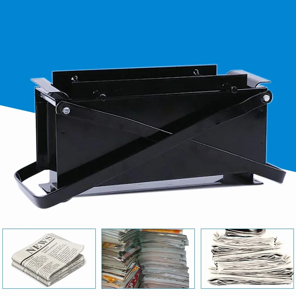 Prensa de papel para briquetas de metal, para hacer briquetas, de madera, 33 x 15 x 13 cm, color negro