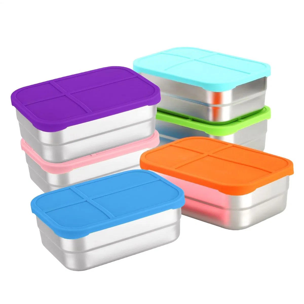 Para Snacks De Acero Inoxidable Recipiente Para Snacks 720 Ml Con Tapa De | Apilable Para Alimentos Para Almuerzo Escuela Viajes Picnic Guardería Deportes Oficina Hogar Camping Senderismo