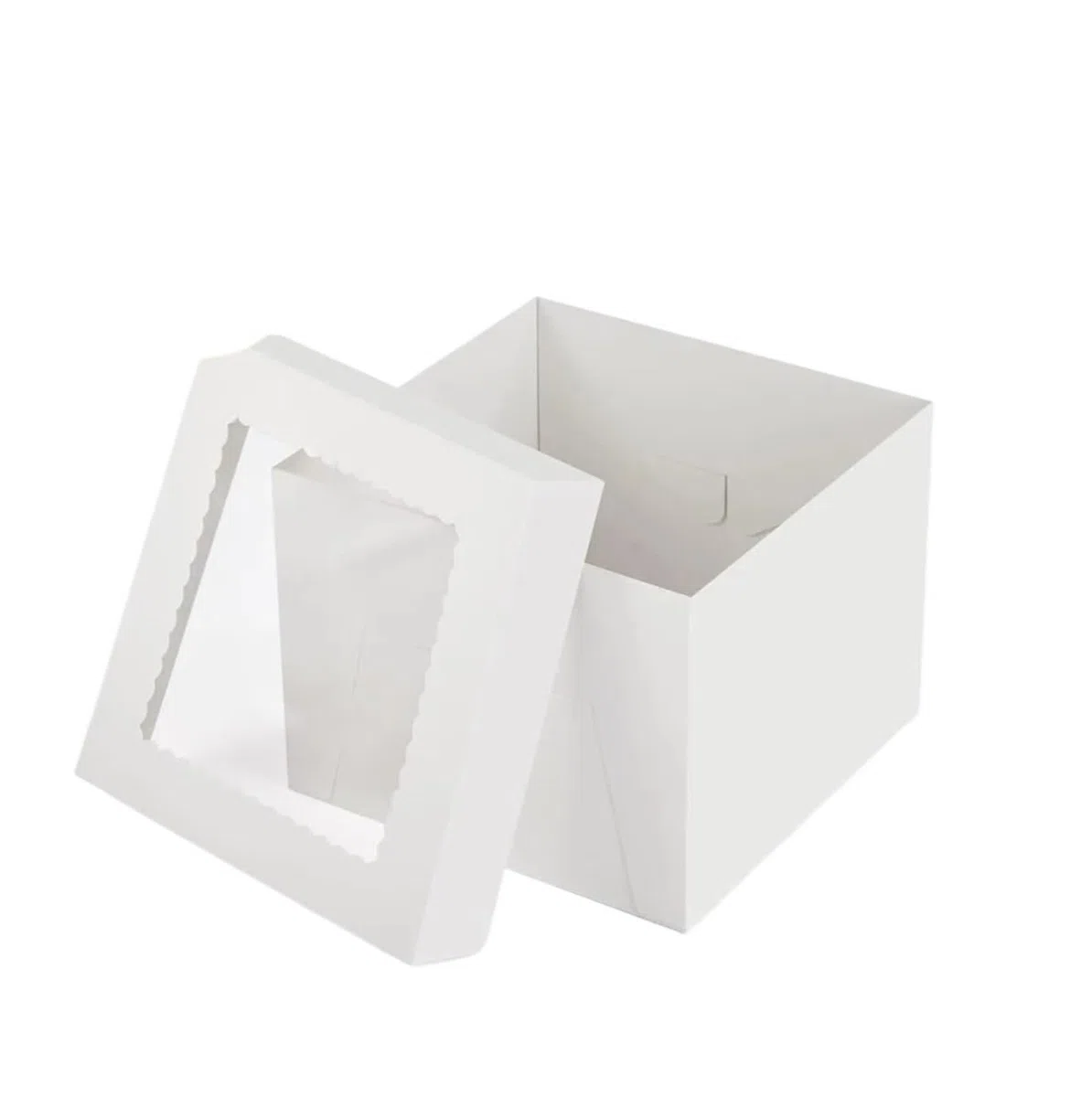 Cajas Para Tartas 6/12/24 Uds Cajas For Pasteles, Caja For Blanca De 8x8x8 Pulgadas Con Ventana, Cuadrada Cartón For For Suministros Decoración para Cumpleaños(24pcs)