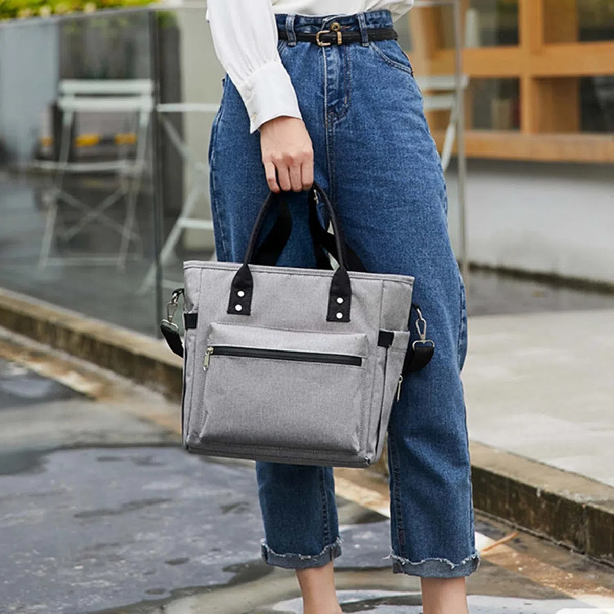 Bolsas de Almuerzo Cruzadas con Aislamiento Portátil Bolso de Tela Oxford Impermeable Contenedor de Almacenamiento Térmico Bento de Alta Capacidad para Alimentos