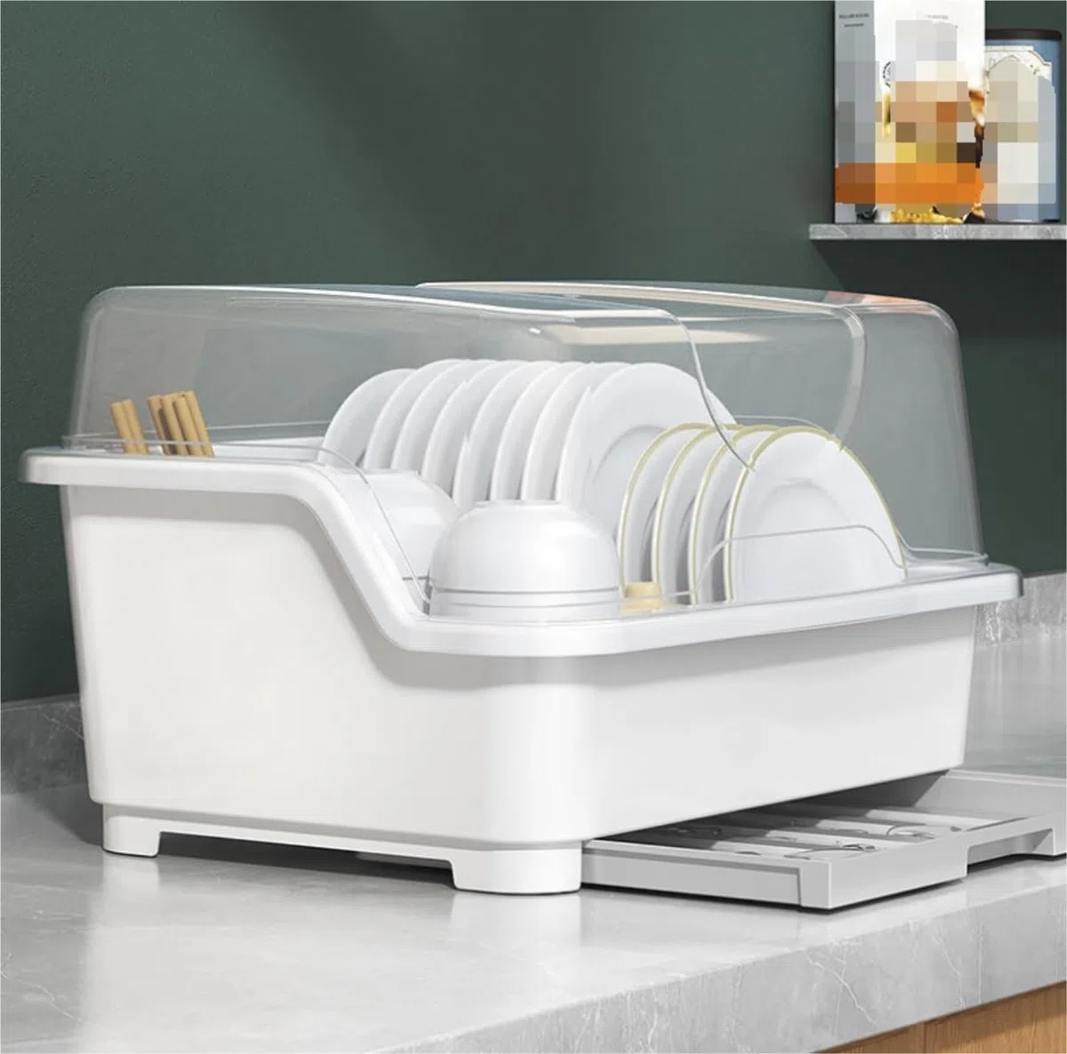 Escurridor De Platos Estante para Platos Organizador De Cocina Rejilla para Secar Platos Almacenamiento De Vajilla Soporte para Tazones Estante De Drenaje Organizador Rejilla para Secar Plat