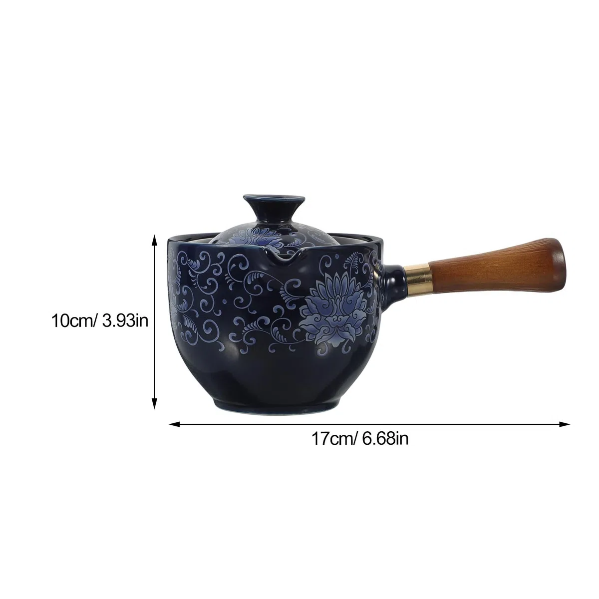 Amosfun Tetera Porcelana China Giratoria Con Asa Lateral Para Té Individual Dispensador De Té De Cerámica Resistente Al Calor Ideal Para Uso En Oficina Y Hogar 6.69X4.33X3.93 Pulgadas