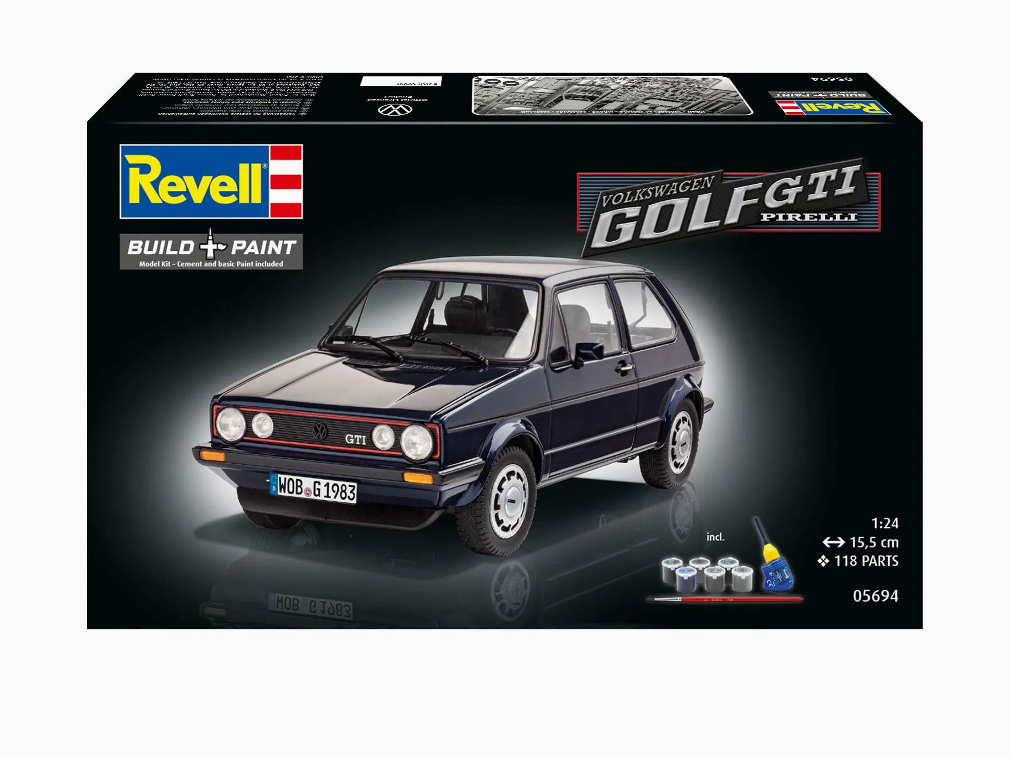 Revell 05694 12 Maqueta de 35 Years Volkswagen Golf GTI Tapicería en Escala 1: 24, Niveles 4