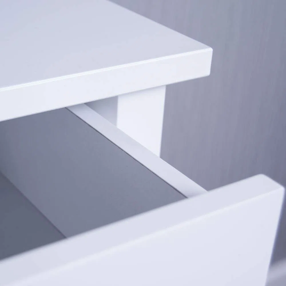 Mesa Consola de 2 cajones con estantería Home Discount Windsor Consola de 2 cajones, Mesa 74 x 80 x 30 cm Blanco