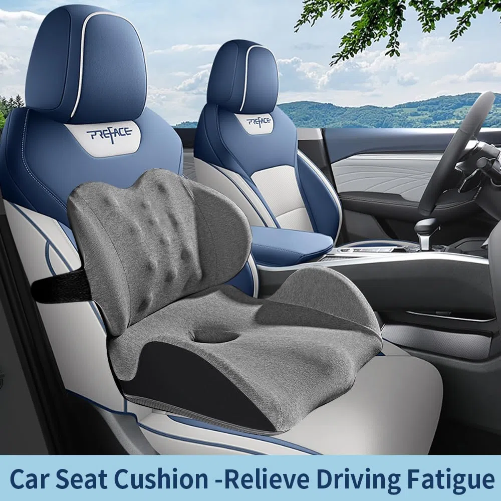 Cojín de espuma viscoelástica grande para asiento de apoyo lumbar para ciática y coxis, alivio de la presión, almohadilla para silla de oficina, coche, silla de ruedas, hogar, oficina