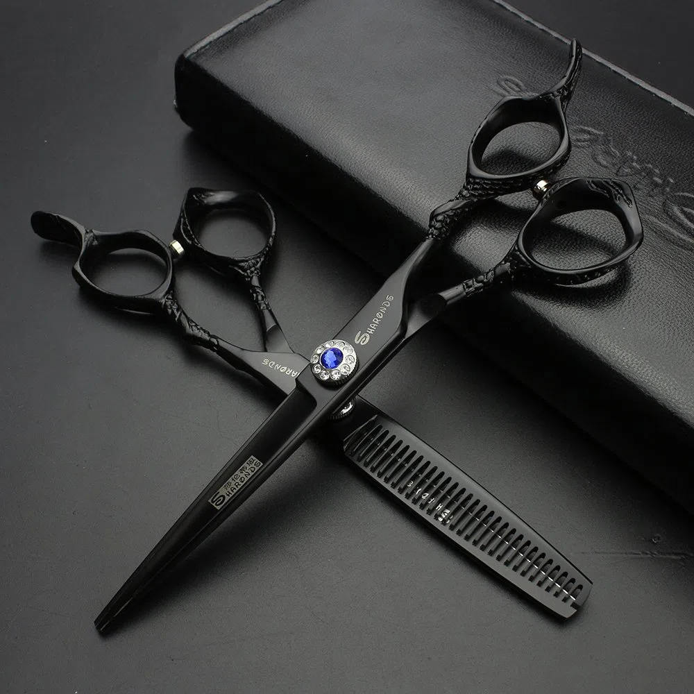 6 pulgadas 17.5cm de gama alta de peluquería tijeras patrón exquisito manejar peluquería herramientas de acero inoxidable peluquería tijeras 440c