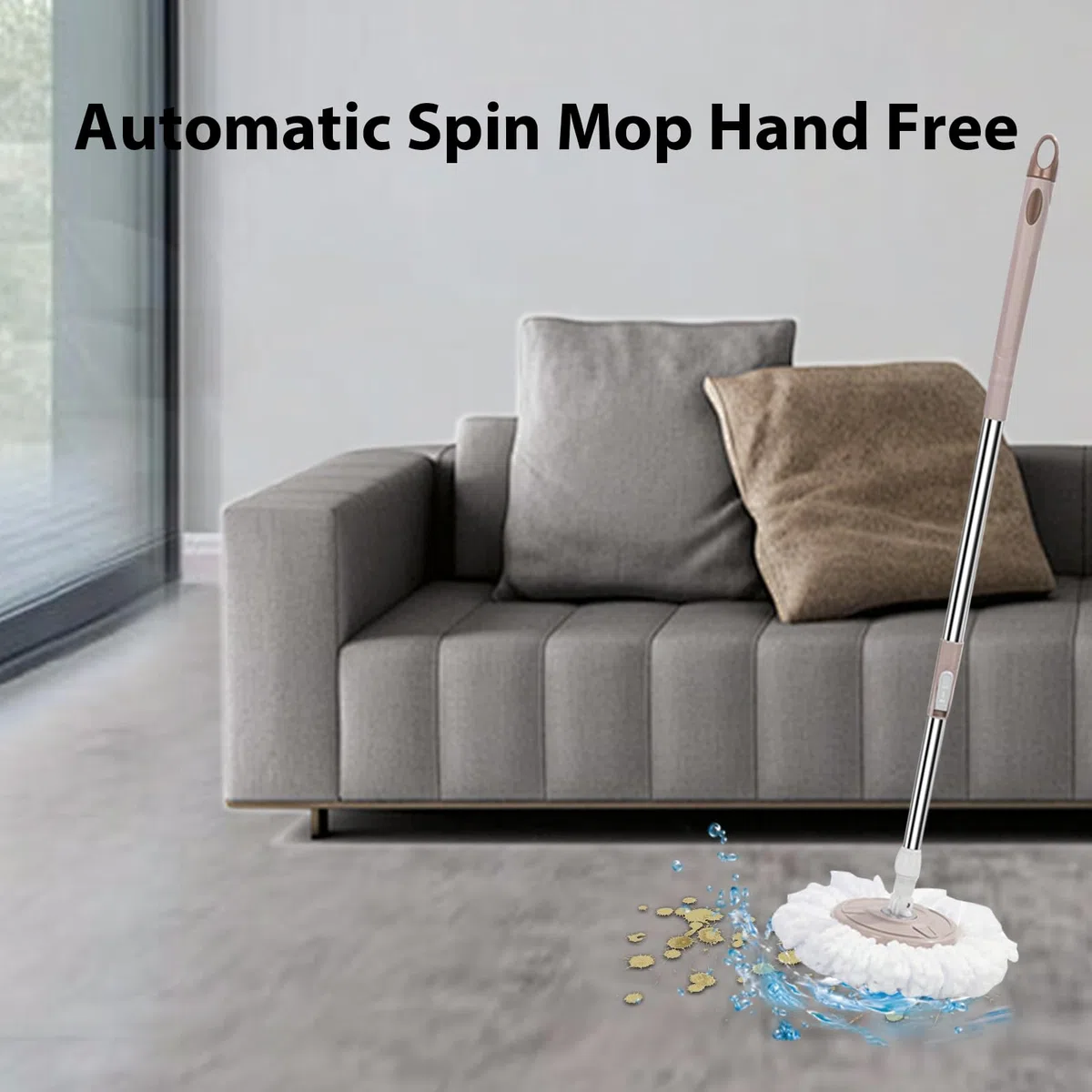 Cubo Giratorio con escurridor, Giratorio para Suelo – Juego de Cubo para | mojado con rotación automática, salva-mano de obra con escurridor para salón