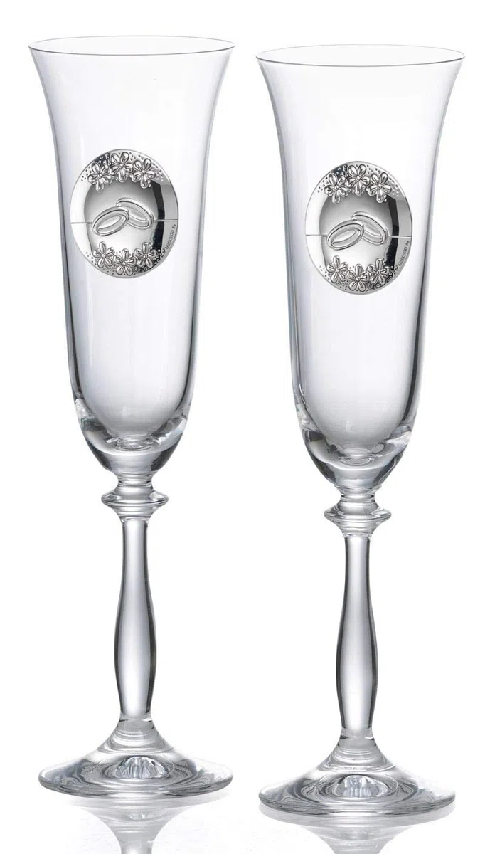JOYERIA EL FARO | Copas grabadas para novios | Copas personalizadas para bodas | Cristal de Bohemia de alta resistencia | Estuche premium incluido | Brinda y celebra el amor