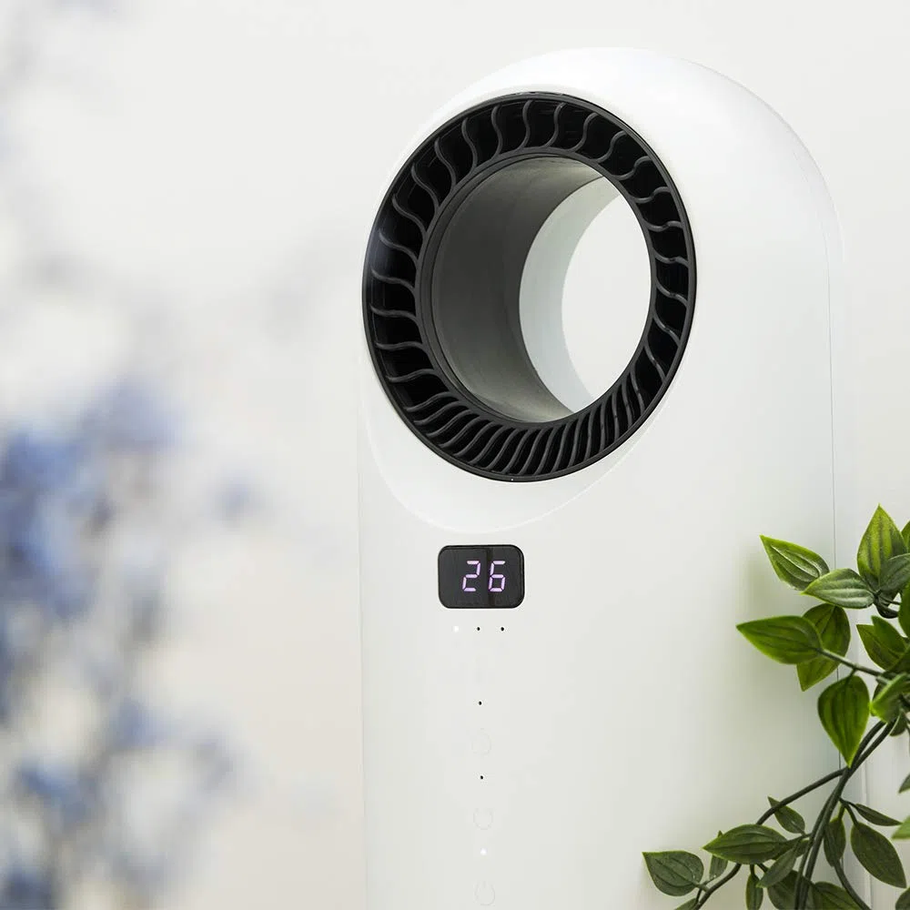 Cecotec Calefactor Bajo Consumo Ready Warm 8200 Bladeless. Potencia 1500 W, Mando a Distancia, Pantalla LED, Control táctil, 3 Modos, Oscilación 60º, Temporizador, Triple Sistema de Seguridad