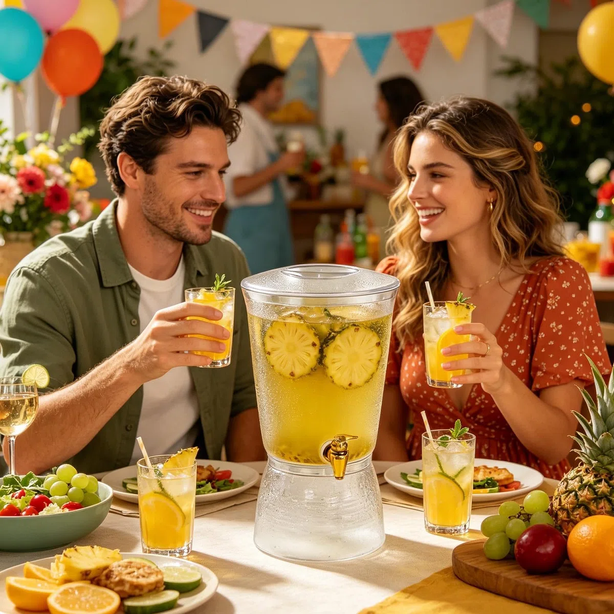 Jarra Dispensador de Bebidas Jarra de 6L para Refrescos | Grifo para Bebidas Frías para Barman, Mujeres, Hombres, Hogar, Oficina, Cafetería, Cumpleaños, Barbacoa, Boda, Picnic
