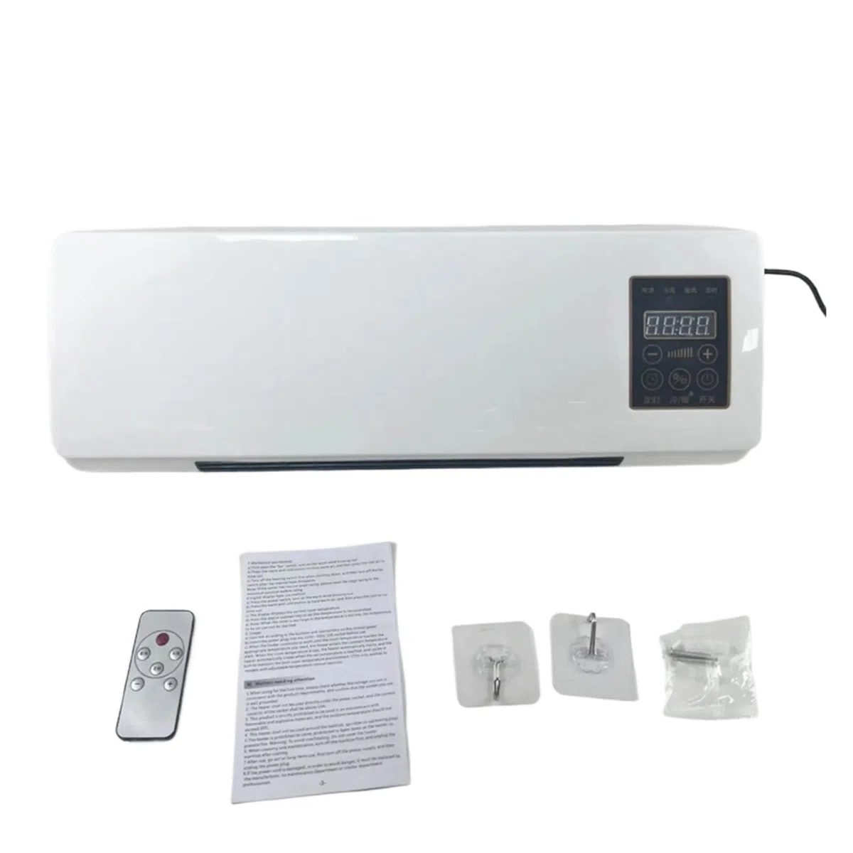 Calentador de pared de bajo consumo,Pantalla LCD,Temperatura ajustable,Calentador eléctrico de sobremesa montado en la pared for el hogar