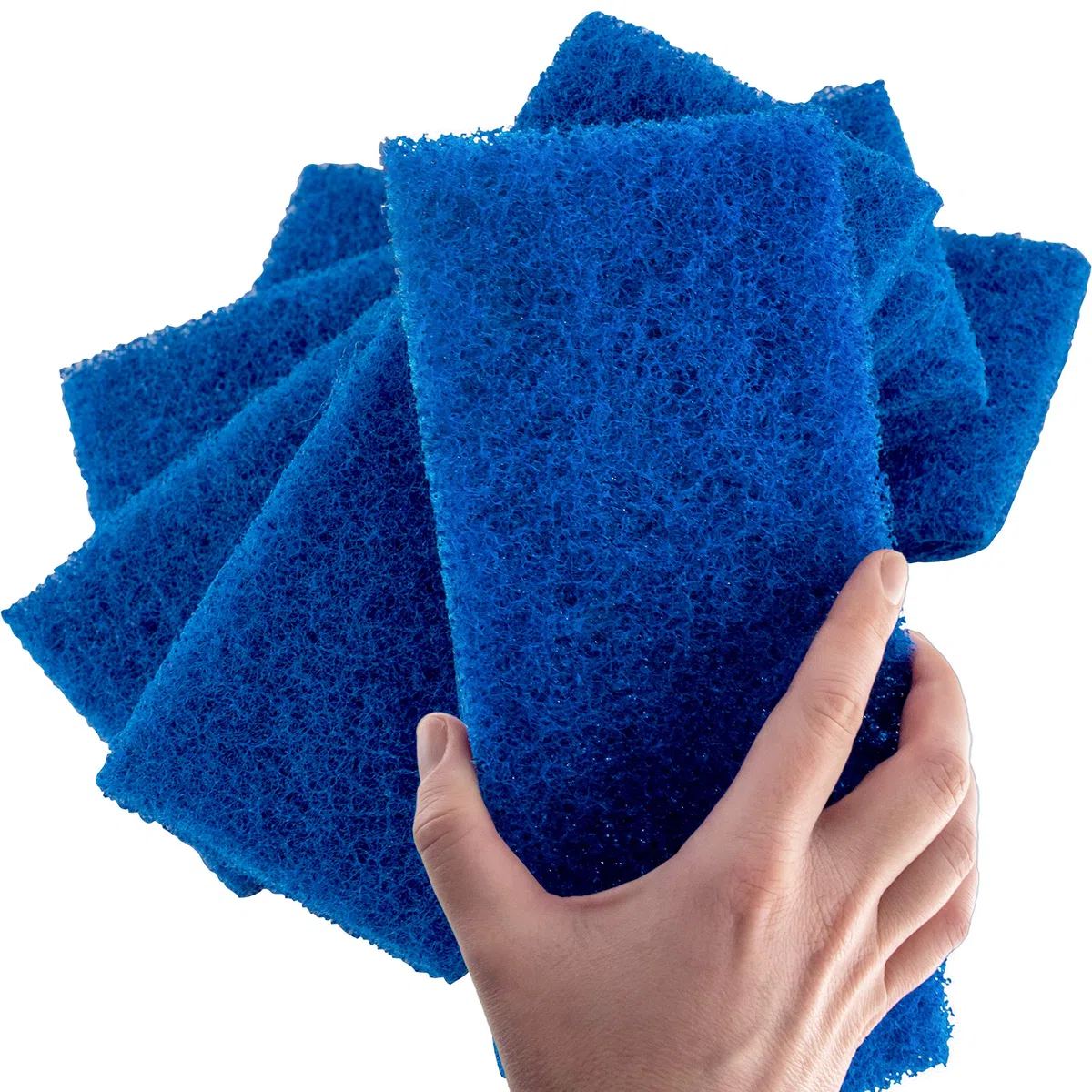 Almohadilla de estropajo, tamaño XL, color azul Esponjas de nailon multiusos de 10 x 4,5 pulgadas Limpia baños, cocinas, encimeras y suelos para borrar la mugre y hacer que las superficies brillen