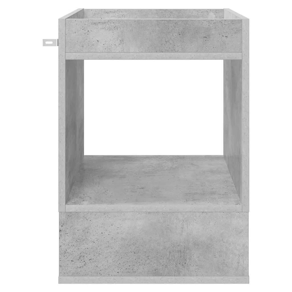 Mesa auxiliar de hormigón, gris, 40 x 40 x 56 cm, rectangular, moderna mesa de centro de madera con estante, elegante mesa de salón para sofá y sillón en interiores