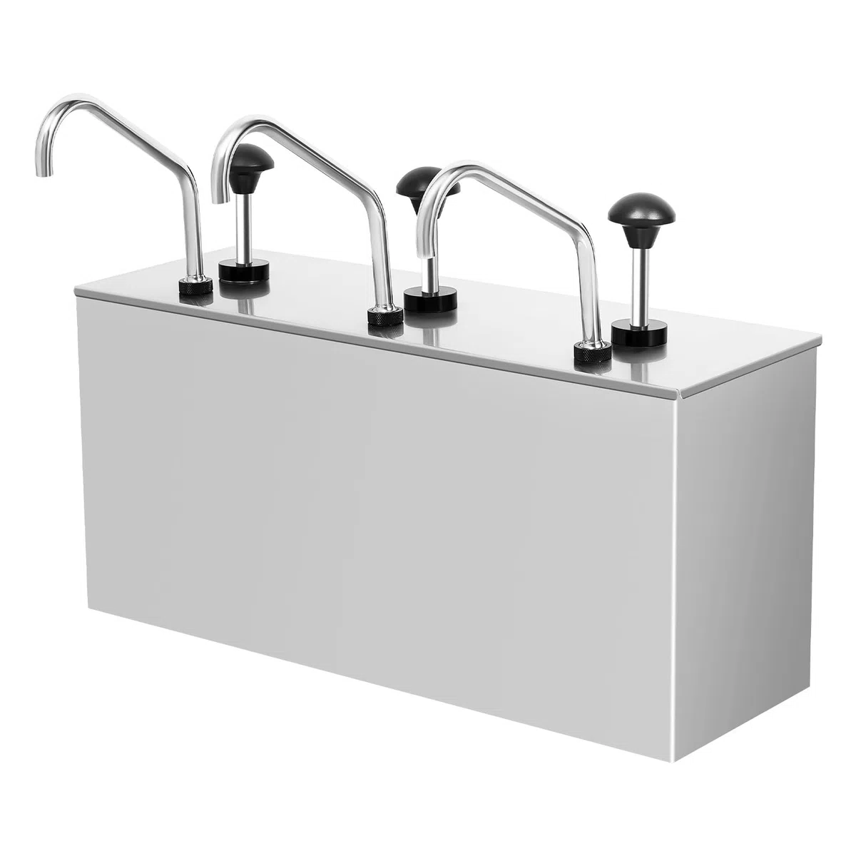 Dispensador de salsa de acero inoxidable con 3 compartimentos, fácil instalación y alto volumen, bomba de especias para salsa de soja, ketchup mostaza, 3 x 4 L