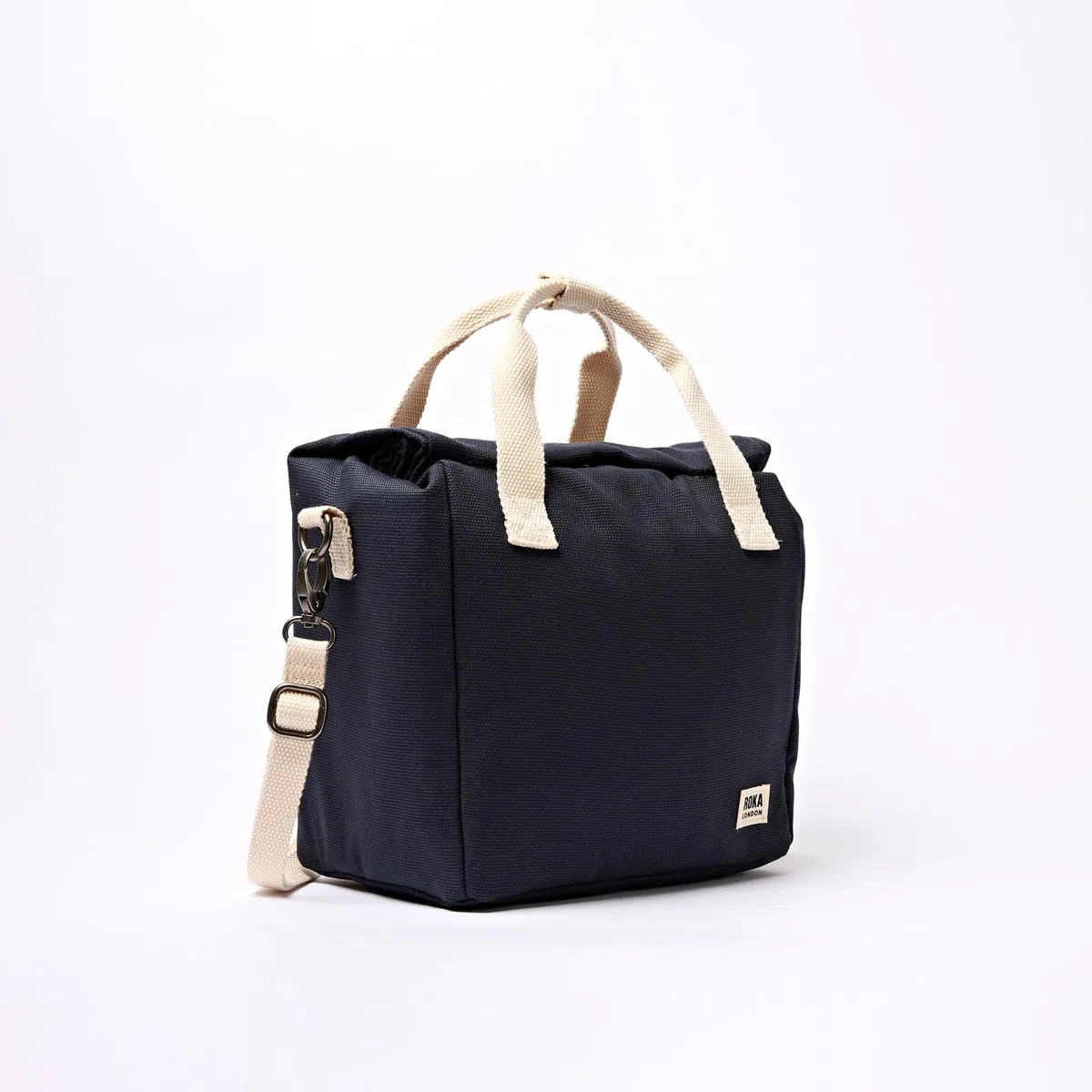 ROKA London Hampstead - Lonchera térmica con parte superior enrollable, con correa ajustable para el hombro, resistente al agua, reutilizable, para el trabajo, la escuela, el picnic y los viajes (humo