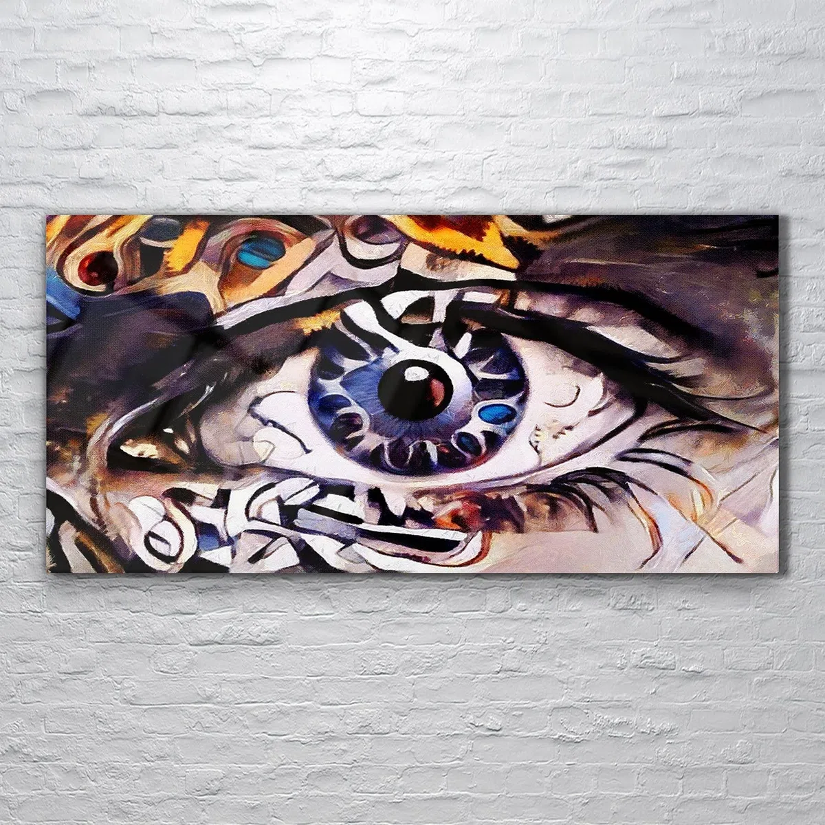 Coloray Pintura acrílica 120x60cm Sala De Estar Vidrio Acrílico Cuadro De Pared Mural Arte - Acuarelas de abstracción