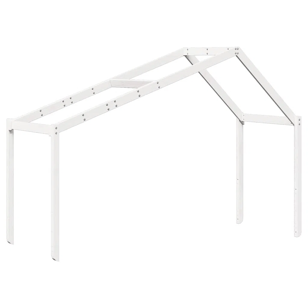 vidaXL Techo de Cama Infantil Madera Maciza Blanco 203x95,5x142 cm, Techo de la Cama, Techo Inclinado de la Cama, Techo de la Cama de los niños