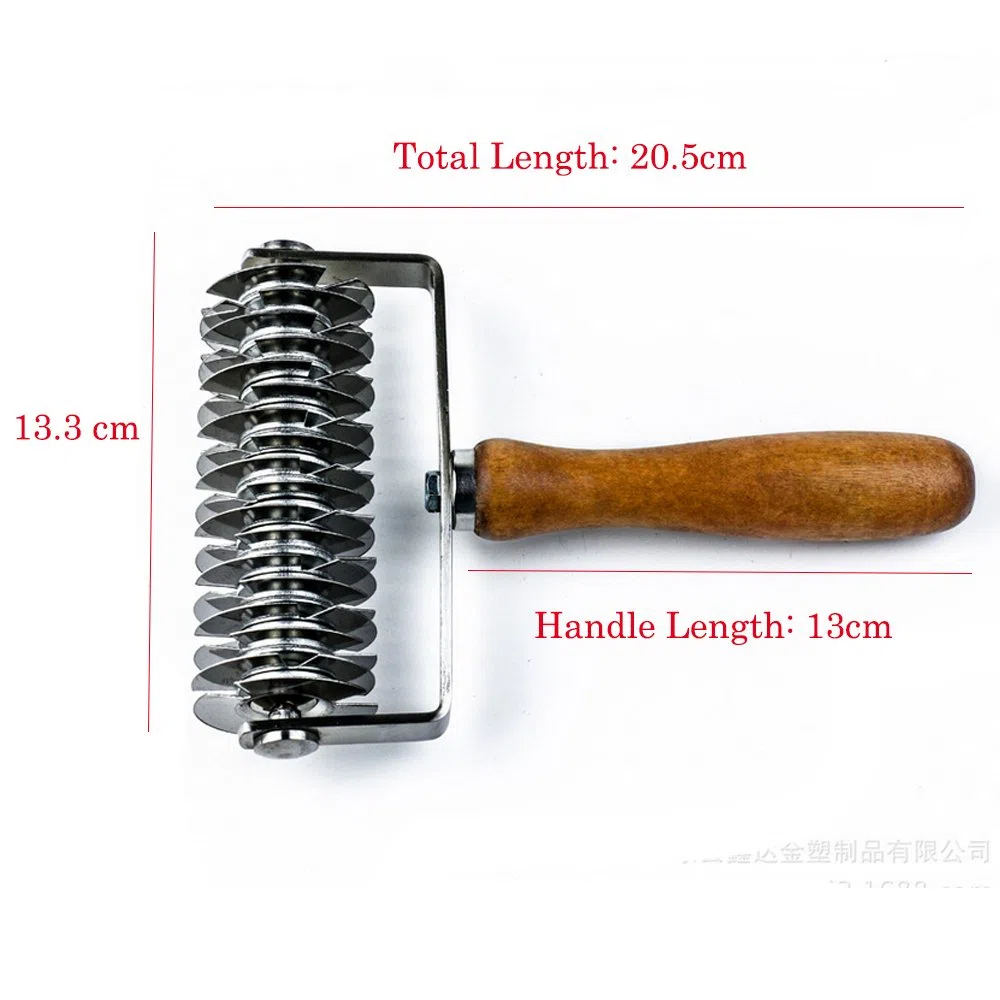 Cortador de pastelería para galletas de cocina, pasteles, pasteles, pasteles, pastelería, herramienta para hornear – acero inoxidable – mango de madera
