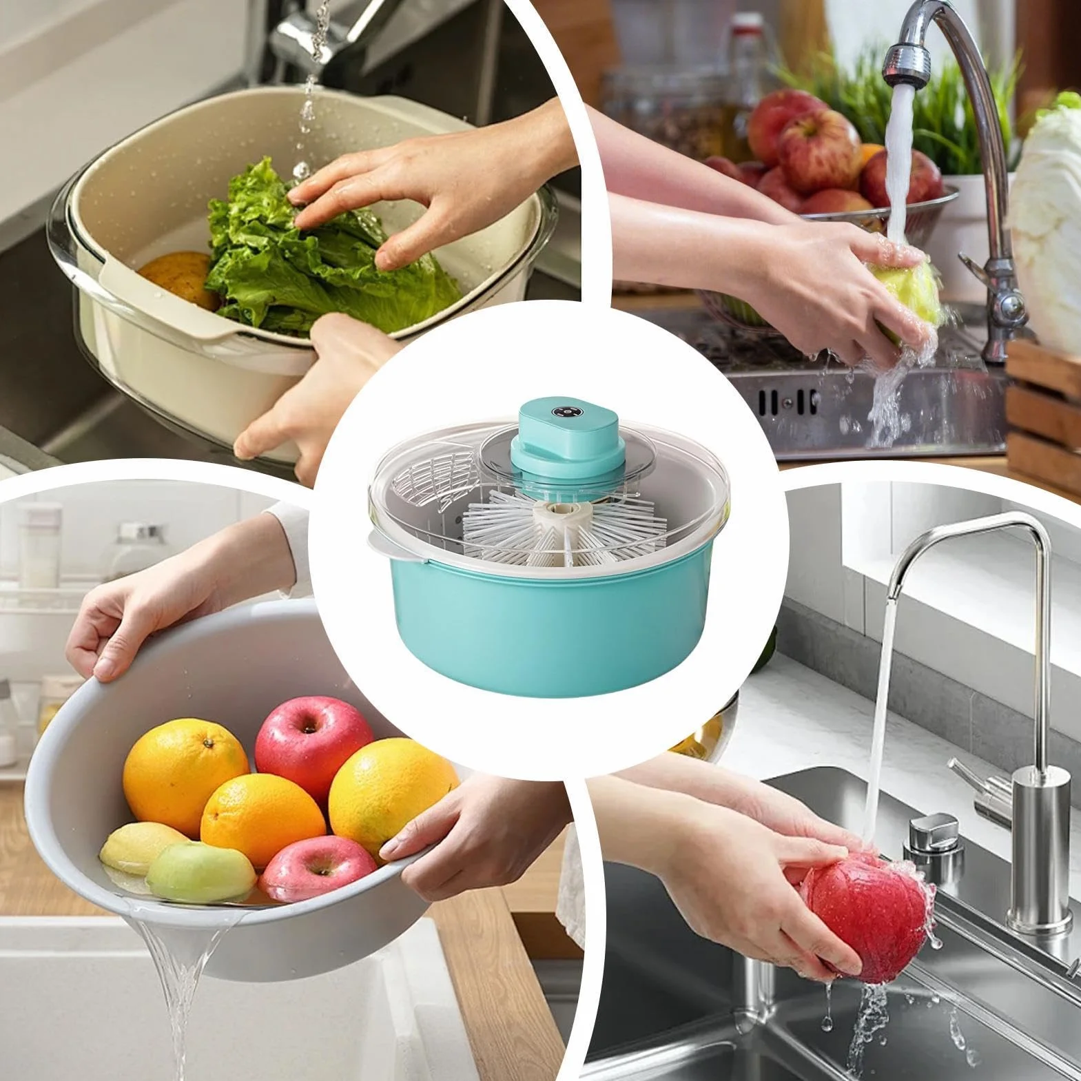 De Verduras Centrifugador Eléctrico para Bayas, Frutas y Lechuga | Frutas Y Verduras para Hogar y Cocina Fresas Ensalada Preparación Comidas Picnic