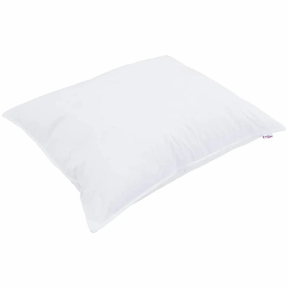 Almohada blanca de 60 x 70 cm de algodón con relleno de fibra de bambú, almohada ergonómica para dormir de lado, boca abajo, boca abajo, transpirable, fácil de limpiar, 1 unidad