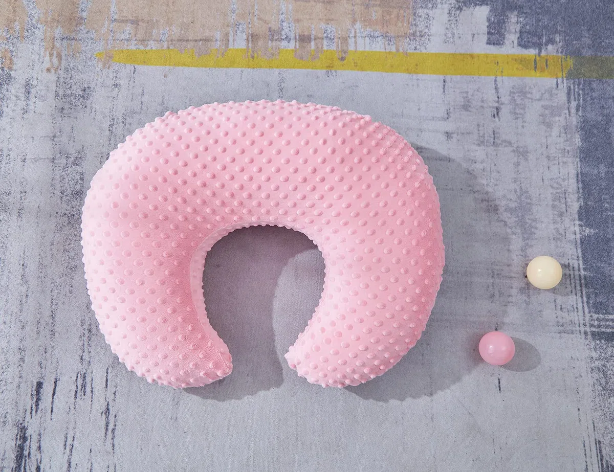 Juego de funda de almohada de lactancia con funda de almohada de lactancia para madres lactantes, almohadas de lactancia ultra suaves para bebés recién nacidos, niños y niñas (rosa caramelo)