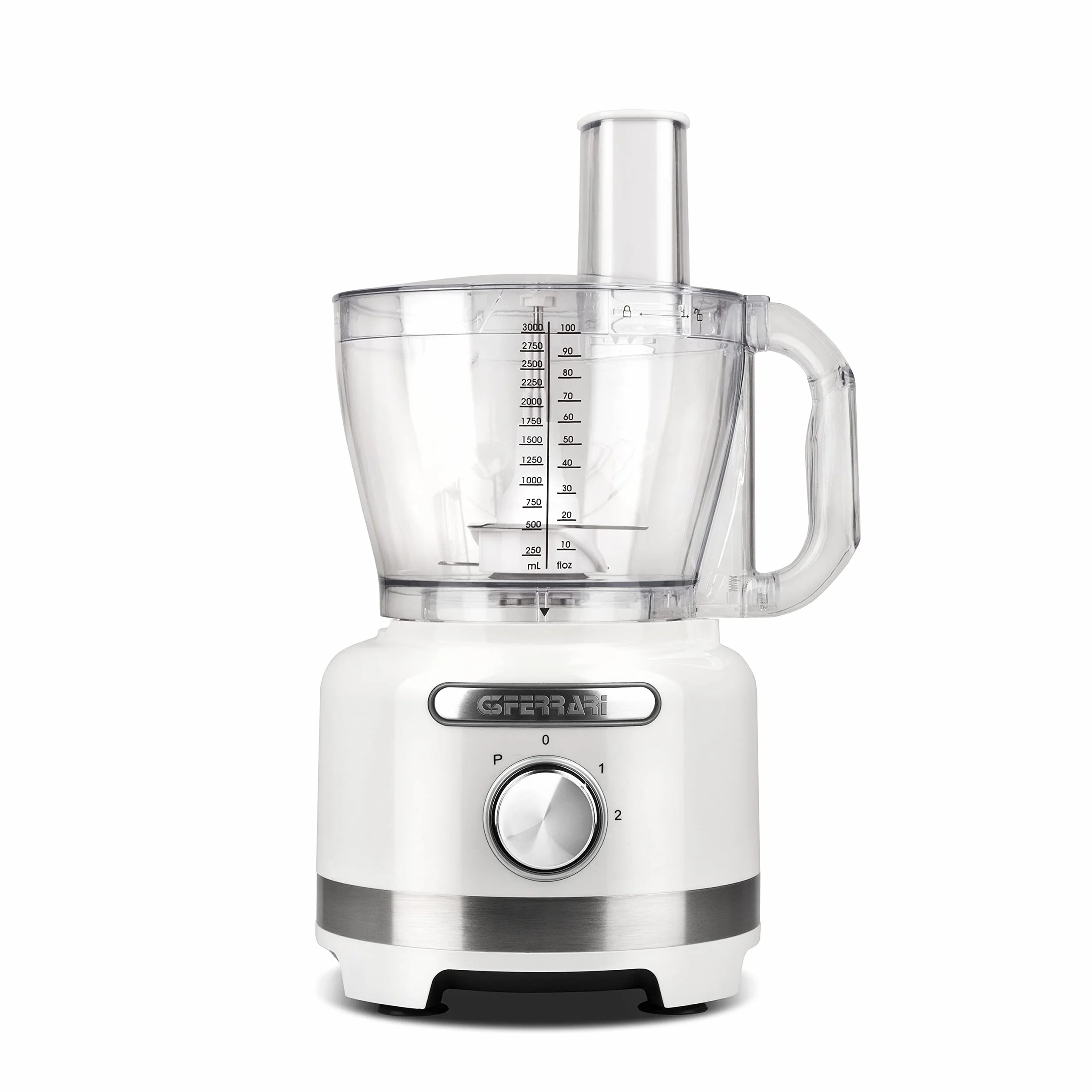 G3 Ferrari G20099 Mixatutto Procesador de alimentos, Robot de cocina 1000 W, Cuenco de 3 Litros, 2 velocidades, Batidora de 1,5 Litros incluida, 3 discos reversibles Inox, Accesorios incluidos, Blanco