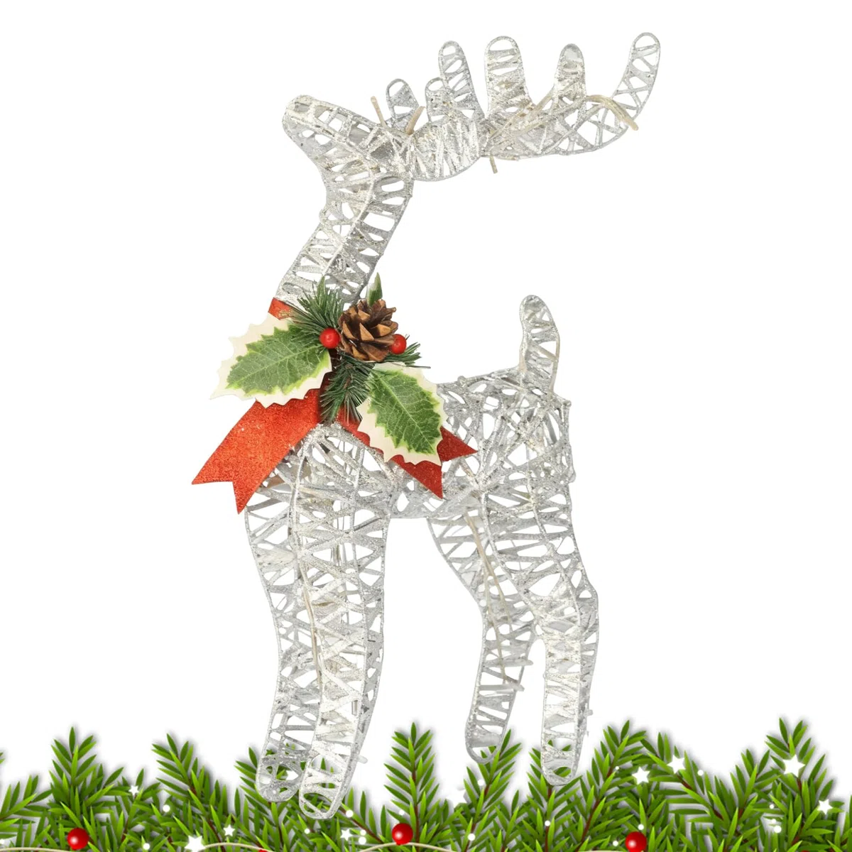 Figuritas De De Navidad Festivo De Metal Iluminado | Decoracion Navideña De Para Sala De Estar Interior Hogar Navideño Exterior Familia Entrada Festival Repisa