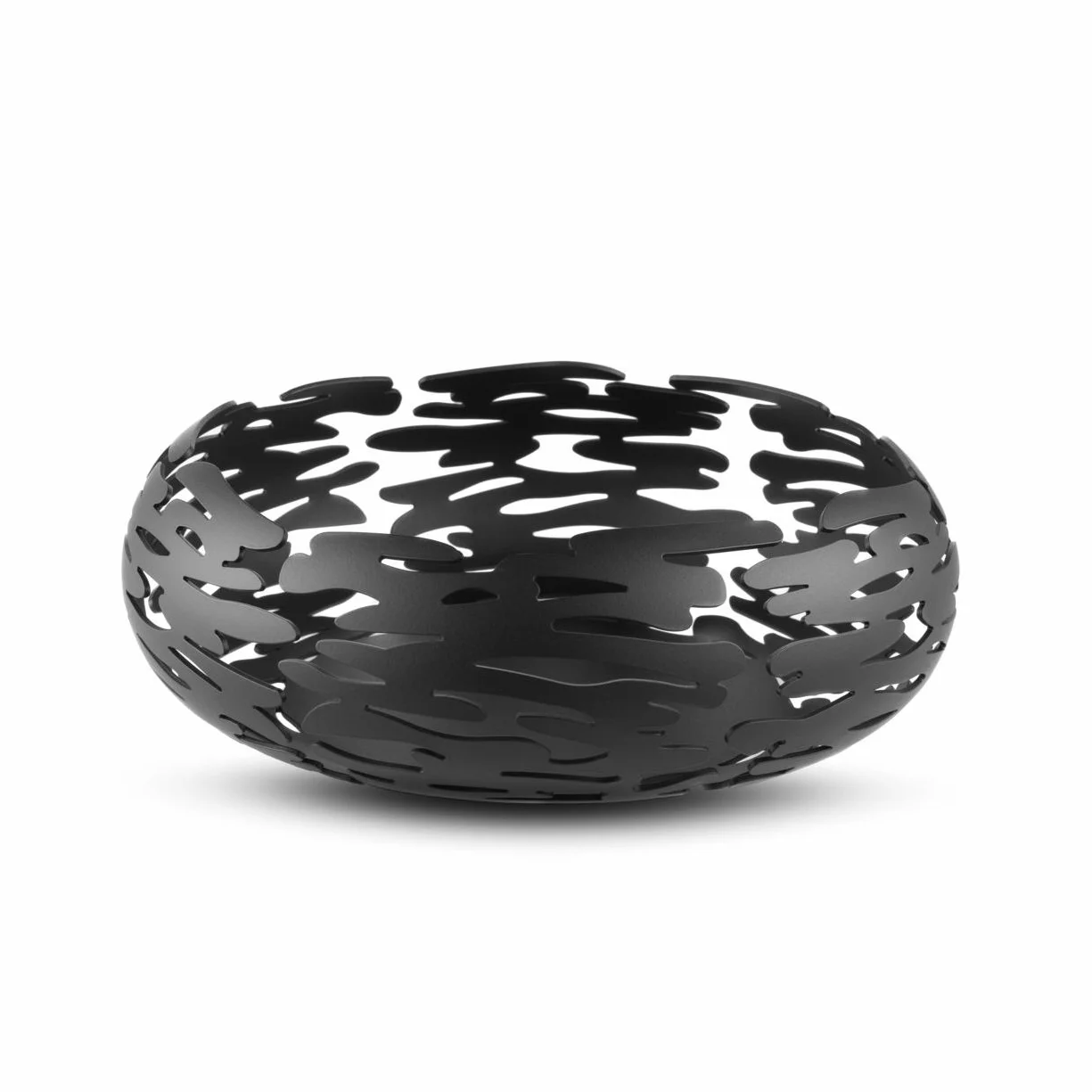 Alessi BM02 B Barknest, Cesto redondo en acero colorado con resina epossidica, negro